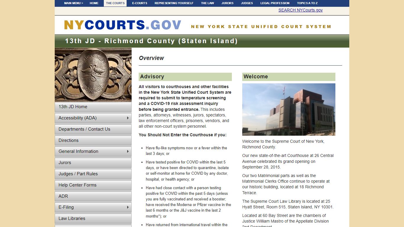 13th JD - Richmond County (Staten Island) HOME | NYCOURTS.GOV